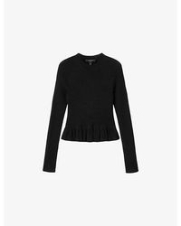 AllSaints - Jas Peplum-Hem Knitted Jumper - Lyst