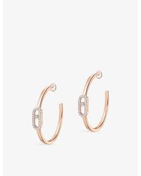 Messika - Move Uno Small 18Ct And 0.29Ct Diamond Hoop Earrings - Lyst