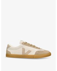Veja - Volley Logo-embroidered Suede Low-top Trainers - Lyst