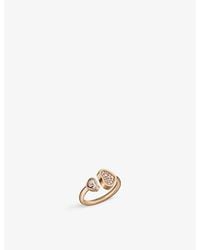Chopard - Happy Hearts 18Ct Rose- And 0.22Ct Round-Cut Diamond Ring - Lyst