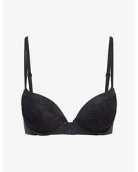 Calvin Klein - Perfectly Fit Lace Stretch-Woven Push-Up Bra - Lyst
