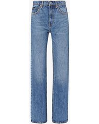 Alexander Wang - Brand-patch Straight-leg Mid-rise Denim Jeans - Lyst