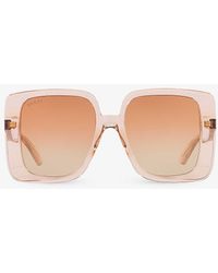 Gucci - Gc002074 gg1314s Square-frame Polyamide Sunglasses - Lyst