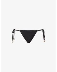 Seafolly - Sea Dive Textured Mid-Rise Bikini Bottoms - Lyst