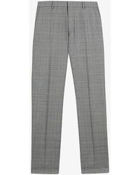 Ted Baker - Elgots Checked Straight-leg Stretch-wool Trousers - Lyst