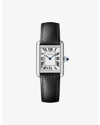 Cartier - Tank Must Solarbeat Small And Leather Photovoltaic Watch 29.5Mm - Lyst