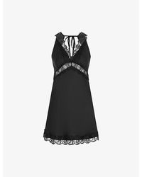 OMNES - Darlia Lace-Trim Satin Mini Dress - Lyst