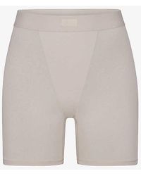 Skims - Boyfriend Logo-waistband Stretch Cotton And Modal Boxer Shorts X - Lyst