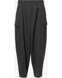 Giorgio Armani - Darted Wide-tapered Leg Relaxed-fit Wool Trousers - Lyst
