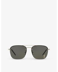 Saint Laurent - Ys000490 Sl 309 M Rectangular-frame Metal Sunglasses - Lyst