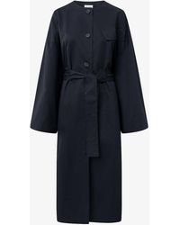 Lovechild 1979 - Veda Oversized Collarless Belted Cotton-twill Coat - Lyst