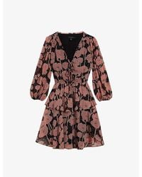 Ted Baker - Floral-print Woven Mini Dress - Lyst