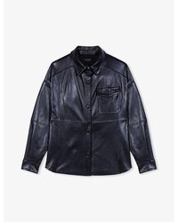 Maje - Patch-pocket Leather Shirt - Lyst