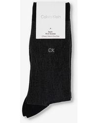 Calvin Klein - Shadow Ribbed Pack Of Two Cotton-blend Knitted Socks - Lyst