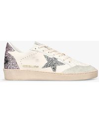 Golden Goose - Ballstar 80184 Glitter-embellished Leather Low-top Trainers - Lyst