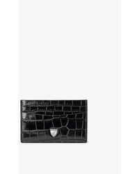 Aspinal of London - Slim Crocodile-embossed Leather Credit Card Case - Lyst