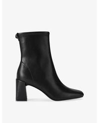 Kurt Geiger - Sam Block-Heel Faux-Leather Ankle Boots - Lyst