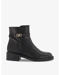 Dune - Praising Branded-buckle Leather Ankle Boots - Lyst