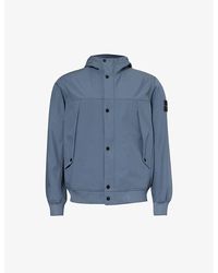 Stone Island - Logo-badge Funnel-neck Stretch-woven Hooded Jacket X - Lyst