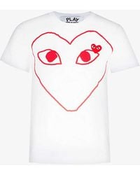 COMME DES GARÇONS PLAY - Heart-logo Cotton-jersey T-shirt - Lyst