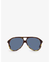 Gucci - gg1286s Aviator-frame Tortoiseshell Acetate Sunglasses - Lyst