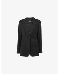 Whistles - Notch-Lapel Single-Breasted Wool-Blend Blazer - Lyst