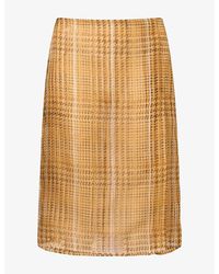 Mugler - Printed Silk Midi Skirt - Lyst
