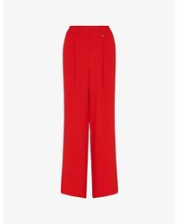 Whistles - Harper Wide-Leg High-Rise Crepe Trousers - Lyst
