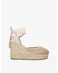 Manebí - La Havana Ankle-Tie Raffia And Jute Espadrille Wedges - Lyst