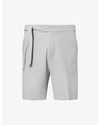 Paul Smith - Stripe Seersucker Tie-Waist Cotton Blend Shorts - Lyst