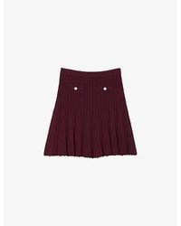 Sandro - Short Pleated Knit Skirt - Lyst