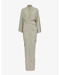 Rick Owens - Wrap Long-Sleeves Woven-Blend Maxi Dress - Lyst