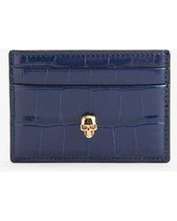 Alexander McQueen - Vy/black Classic Skull Leather Card Holder - Lyst