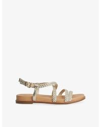 Dune - Laite Braided Metallic Woven Flat Sandals - Lyst
