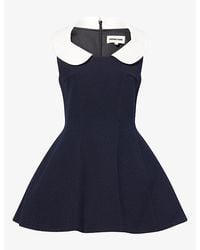 ShuShu/Tong - Contrast-Collar Wool Mini Dress - Lyst