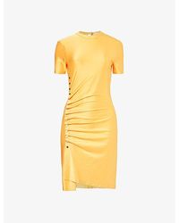 Rabanne - Round-neck Short-sleeve Stretch-woven Mini Dress - Lyst
