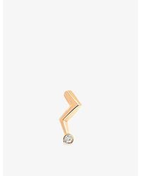 La Maison Du Couturier - Selda Lightning Medium 14Ct Rose- And Diamond Single Stud Earring - Lyst