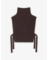 Maje - High-Neck Side-Tie Wool And Cashmere Collar - Lyst