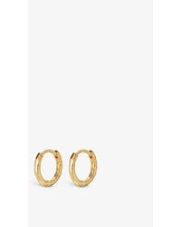 Monica Vinader - ziggy Hammered Recycled 18ct Yellow -plated Vermeil On Sterling Silver huggie Earrings - Lyst