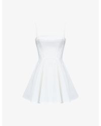 House Of Cb - Dolly Square-Neck Stretch-Cotton Midi Dress - Lyst