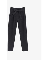 IKKS - Striped Straight-leg High-rise Stretch-woven Trousers - Lyst