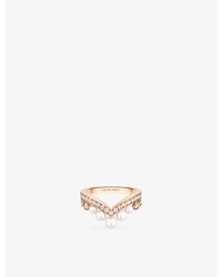 Chaumet - Joséphine Aigrette 18Ct Rose- 0.4Ct Brilliant-Cut Diamond And 1.7Ct Akoya Pearls Ring - Lyst
