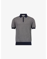 Corneliani - Textured Short-Sleeves Cotton-Knit Polo Shirt - Lyst