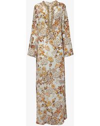 Mary Katrantzou - Collins Floral-pattern Silk Maxi Dress - Lyst