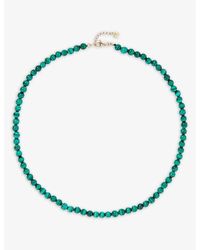 Mateo - 14ct Yellow-gold And Malachite Beaded Necklace - Lyst