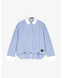 Maje - Clover-embroidered Stripe Cotton Shirt - Lyst