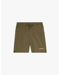 The Kooples - Logo-Print Tie-Waist Woven Swim Shorts - Lyst