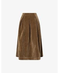 Uma Wang - Gomes Pleated Cotton And Midi Skirt - Lyst
