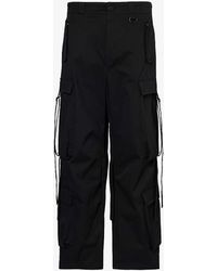 Givenchy - Flap-pocket Drawstring Regular-fit Wide-leg Cotton Trousers - Lyst