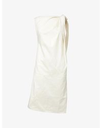 Totême - Twisted-design Organic-cotton And Linen-blend Mini Dress - Lyst